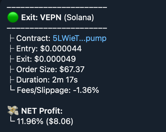Example Trade Result